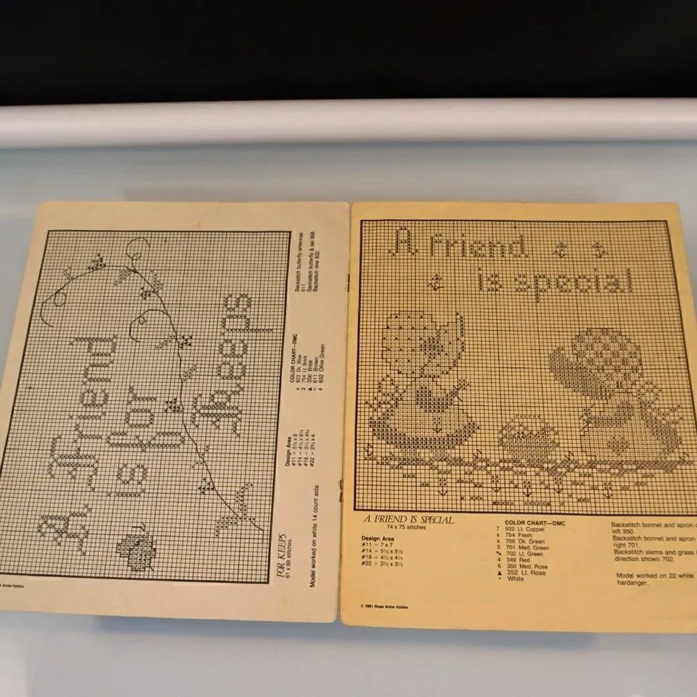 Friends For Keeps by Rose Anne Hobbs Quilting Cross Stitch Patterns Leaflet 1981